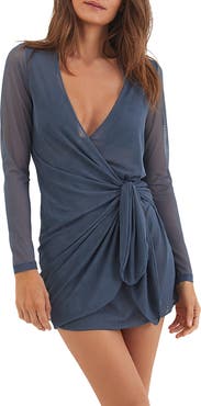 ViX Paula Hermanny Emily Long Sleeve Semisheer Mesh Cover-Up Dress
