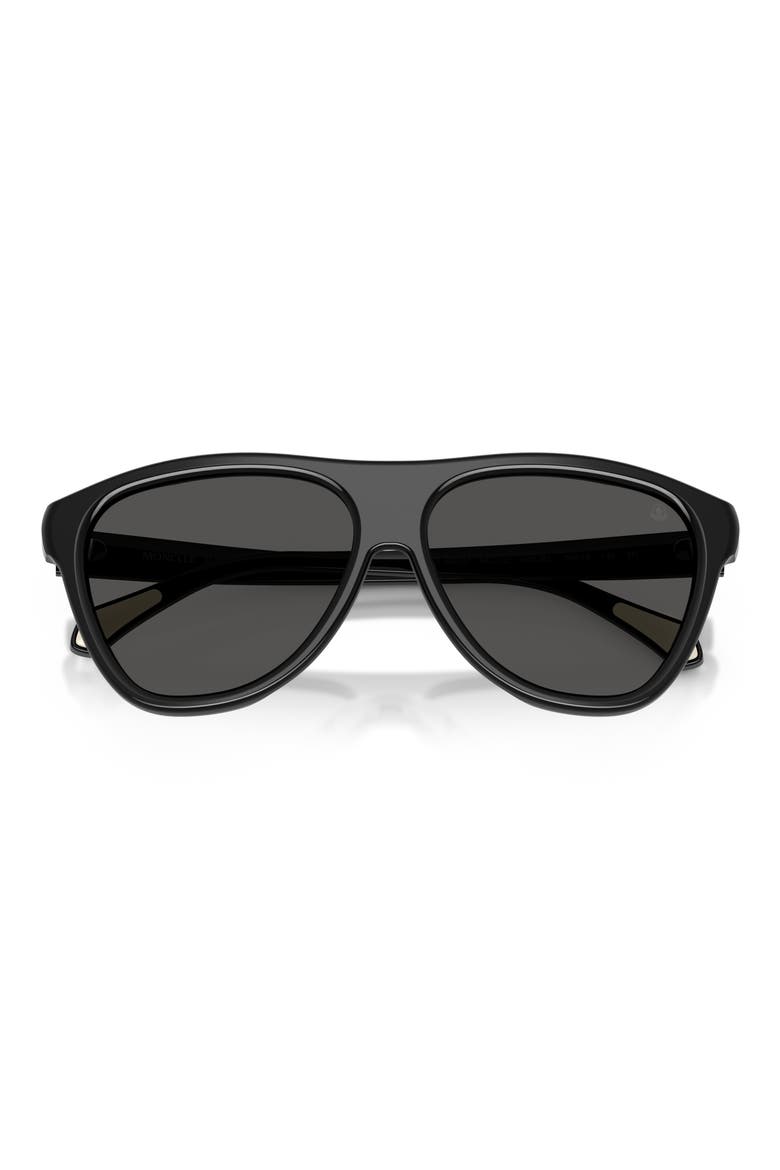 Incline 59mm Pilot Sunglasses, Alternate, color, SHINY BLACK / SOLID GREY