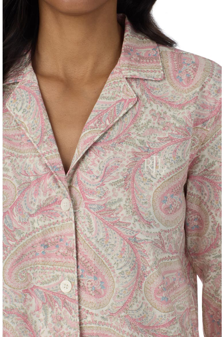 Floral Cotton & Viscose Pajamas, Alternate, color, IVORY PRINT