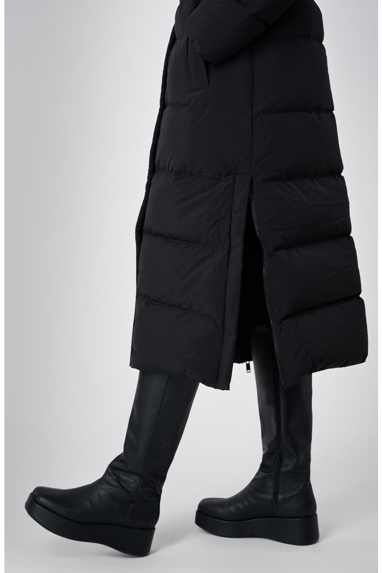 Vada Belted Water Repellent Puffer Coat, Alternate, color, BLACK