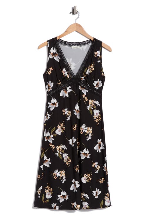 Lace Trim Midi Dress