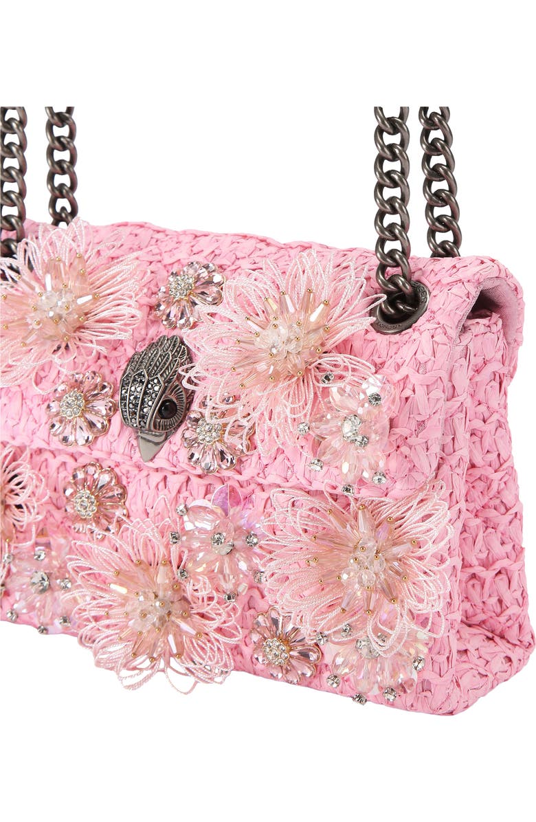 Kurt Geiger London Mini Kensington Raffia Convertible Shoulder Bag, Alternate, color, Pink