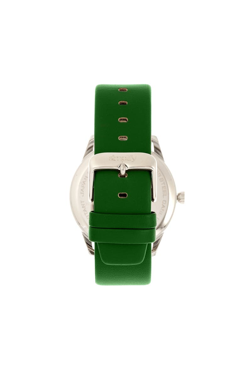 The 6300 Leather-Band Watch, Alternate, color, Olive/White