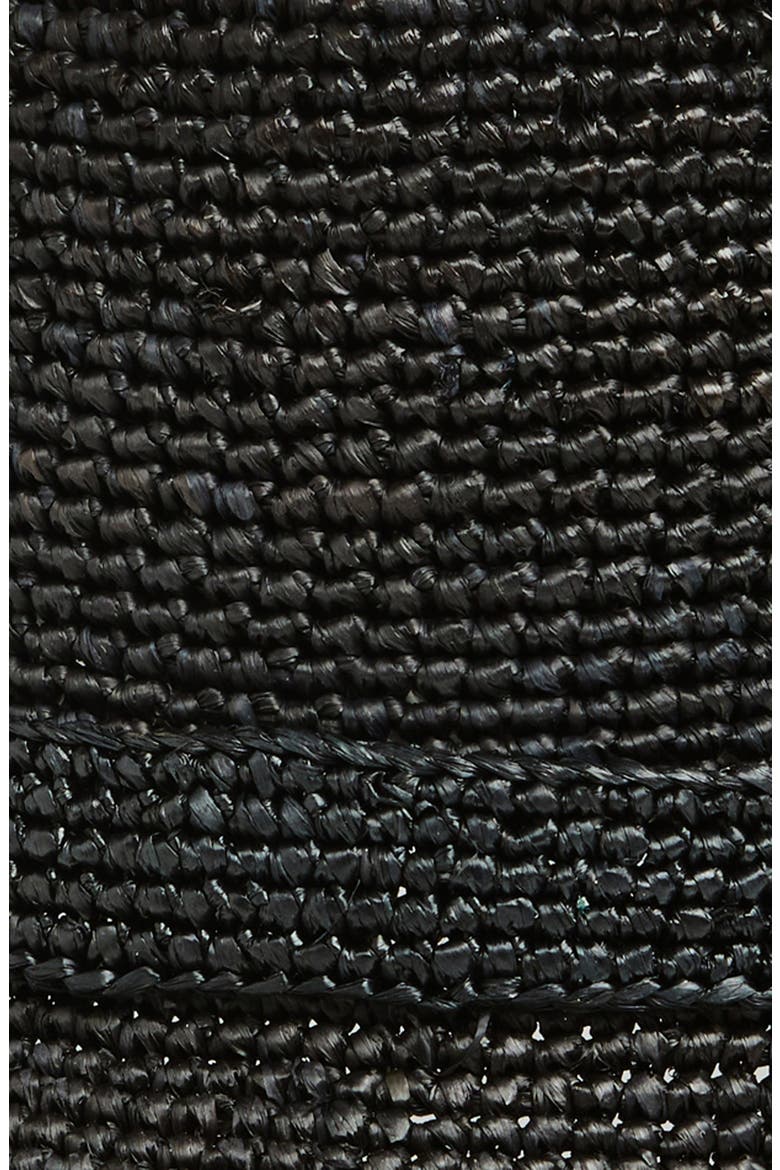 Lela Packable Straw Bucket Hat, Alternate, color, BLACK