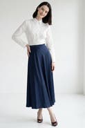 Exquise Nayaine A Line Zippered Midi Skirt