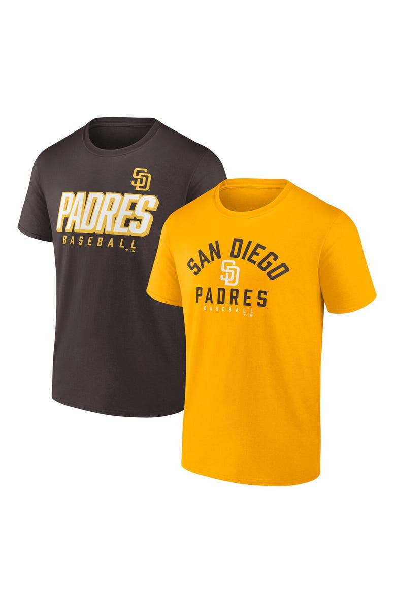 Men's Fanatics Branded Brown/Gold San Diego Padres Player Pack T-Shirt Combo Set, Main, color, Black