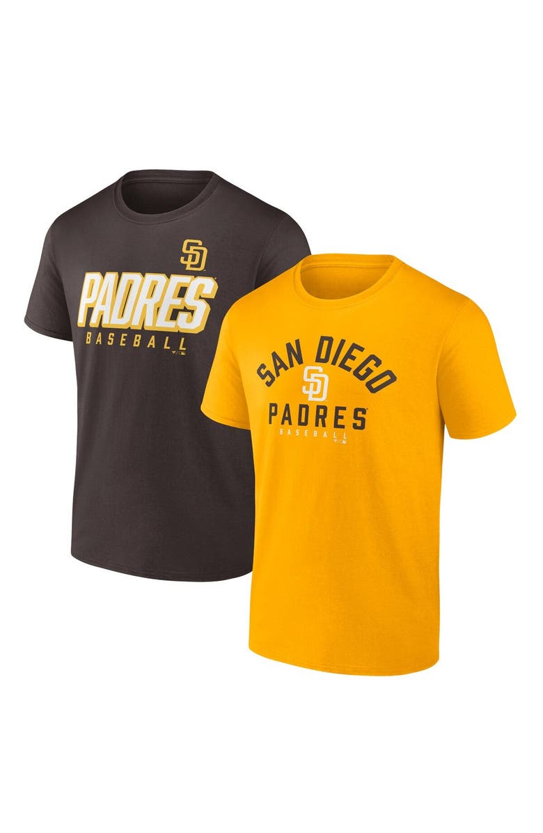 FANATICS Men's Fanatics Branded Brown/Gold San Diego Padres Player Pack T-Shirt Combo Set, Main, color, Black