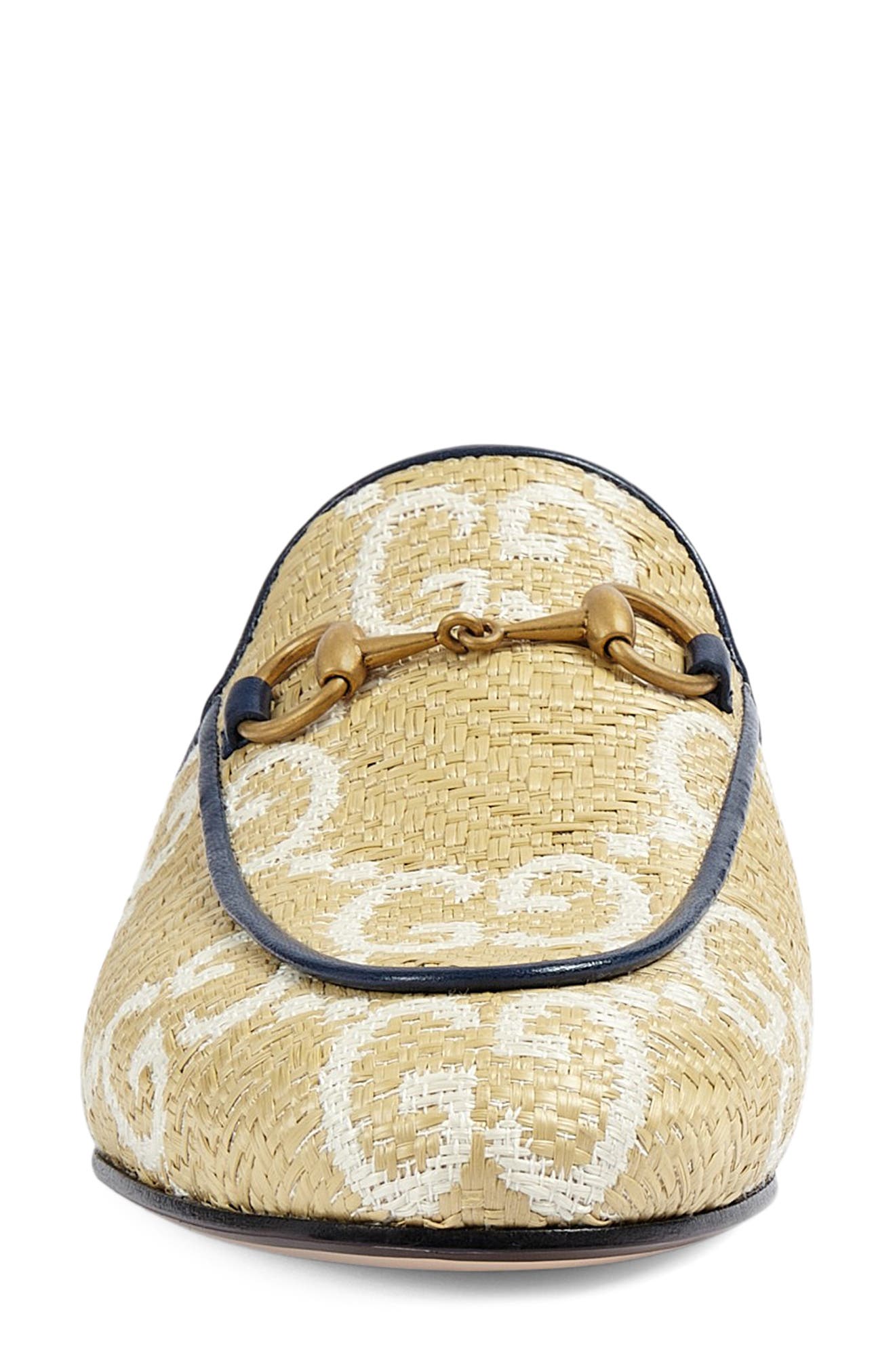 Gucci Princetown Raffia GG Logo Loafer Mule, Alternate, color, 