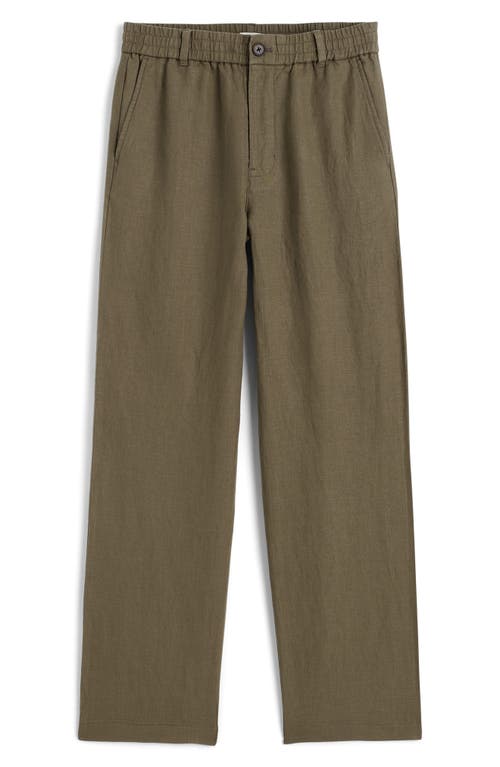 Madewell Elastic Waist Straight Leg Linen Pants