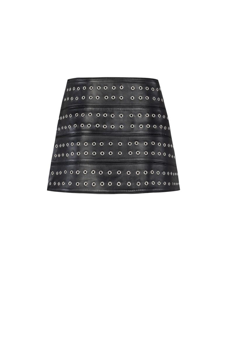 PCFG Birdeye Leather Skirt, Alternate, color, Black
