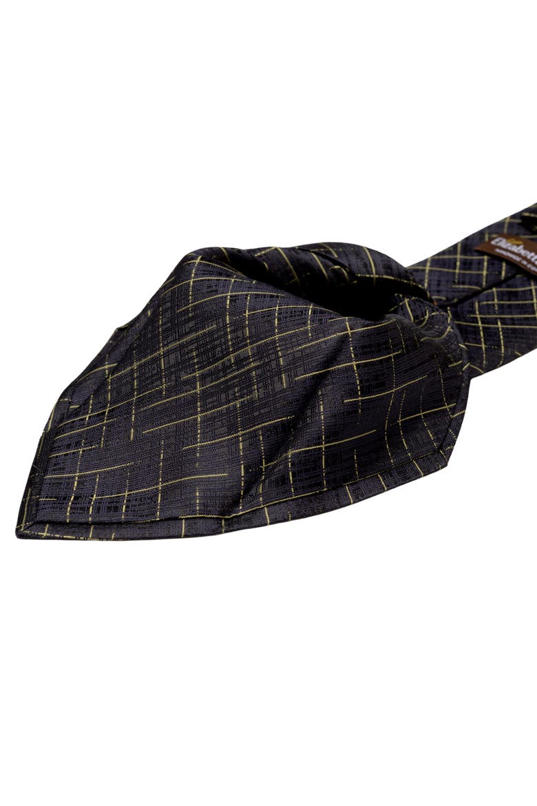 Morandi - Silk Jacquard Tie for Men, Alternate, color, Black