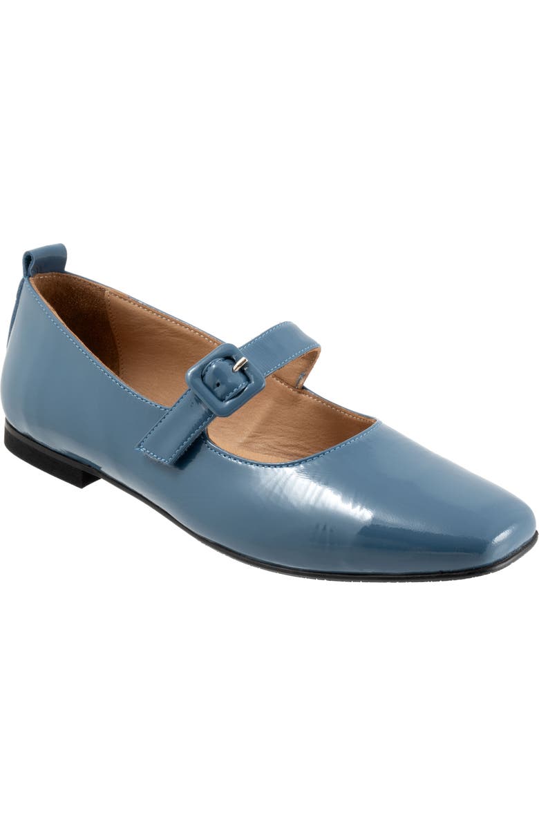 Bueno Eliana Mary Jane Flat, Main, color, Denim Patent