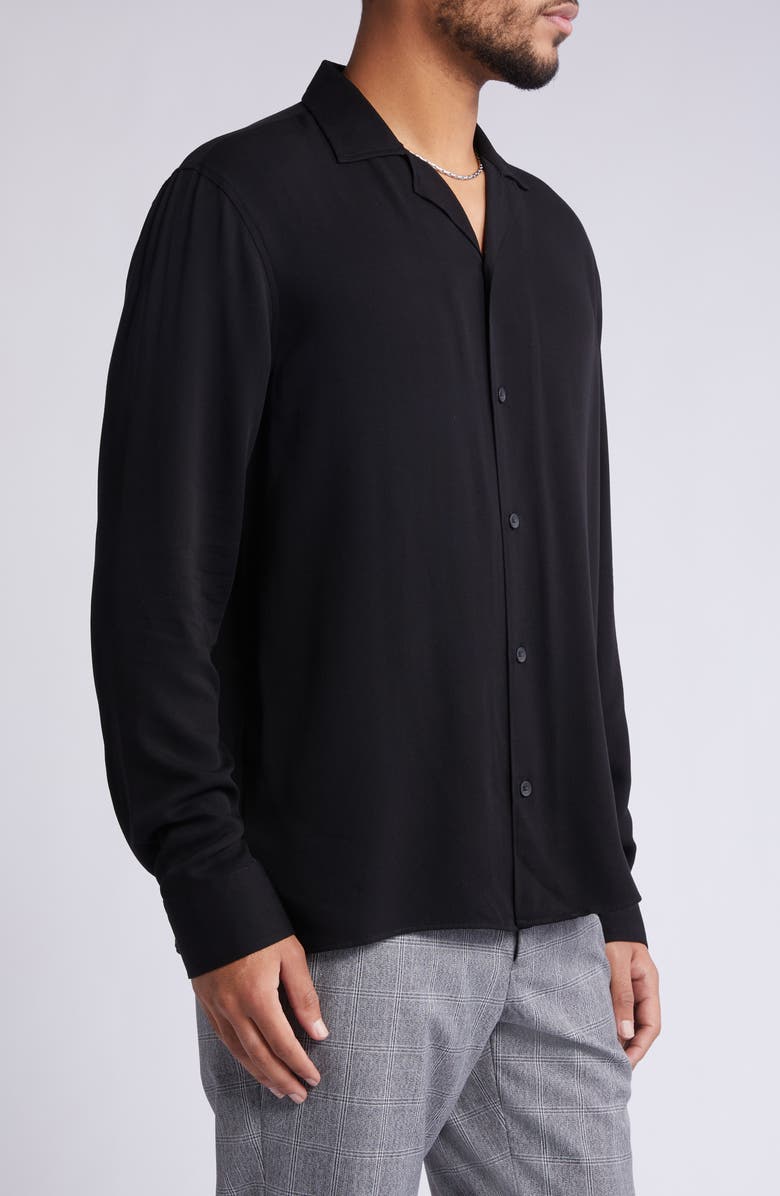 Open Edit Solid Notch Collar Shirt, Alternate, color, 