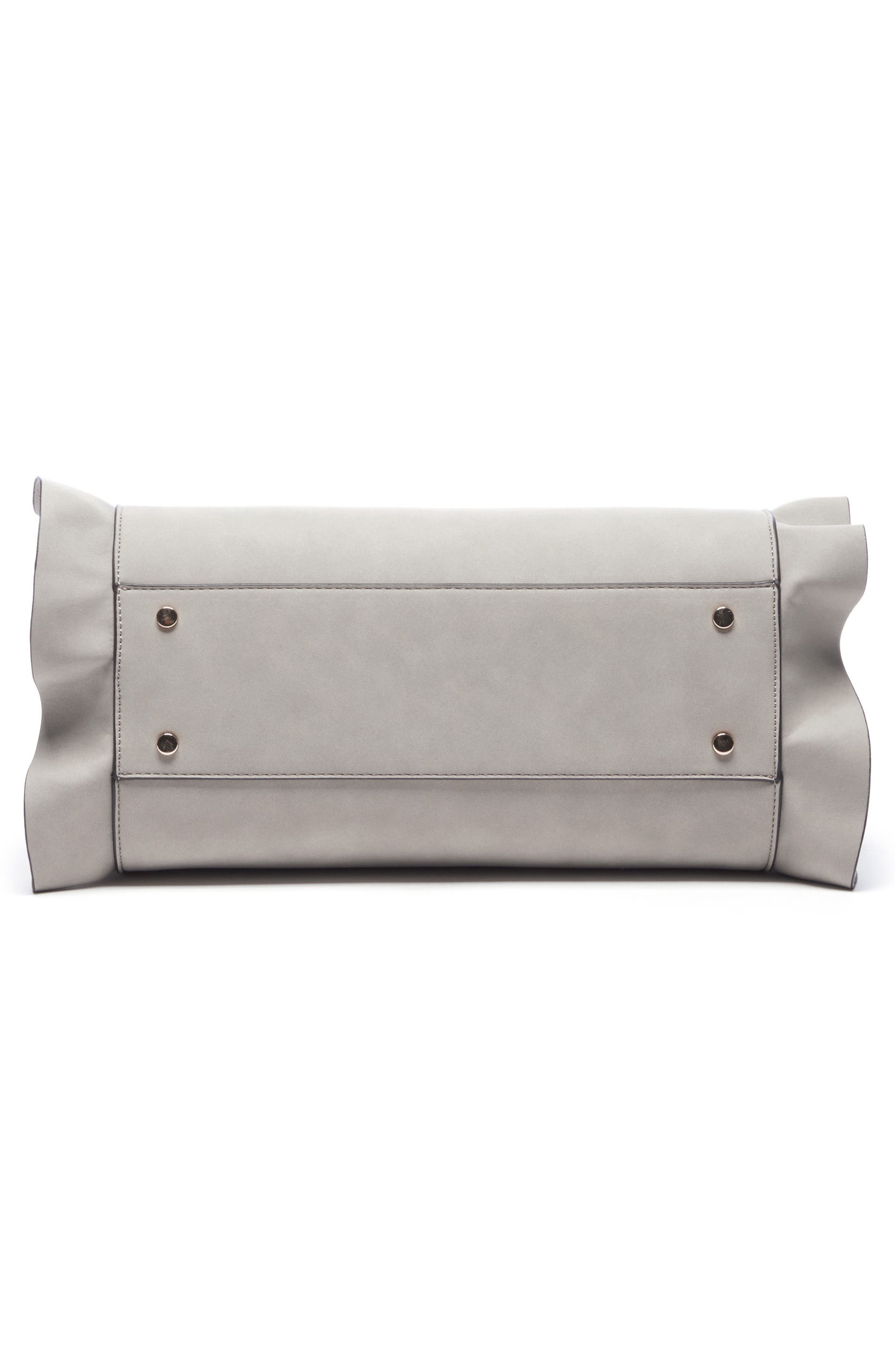 Faux Leather Satchel, Alternate, color, GREY