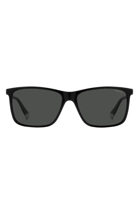 Kids' 58mm Polarized Rectangular Sunglasses