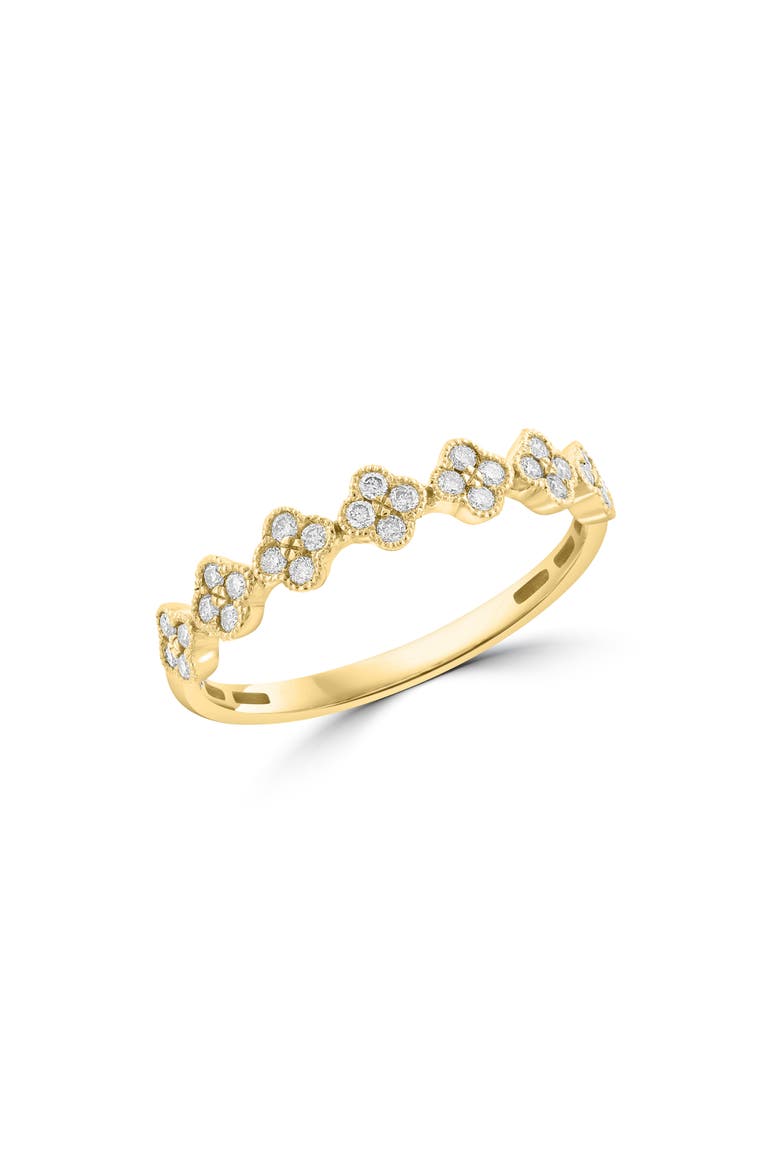 Diamond Quatrefoil Band Ring, Main, color, GOLD