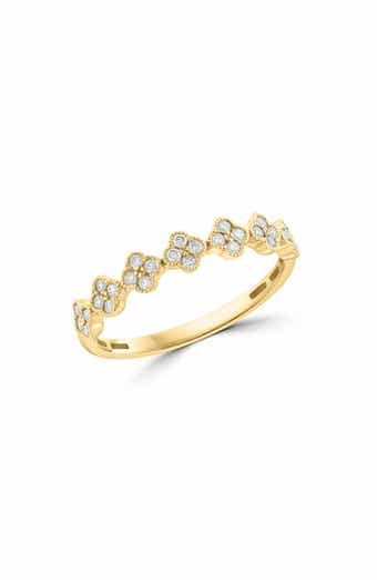 Diamond Quatrefoil Band Ring