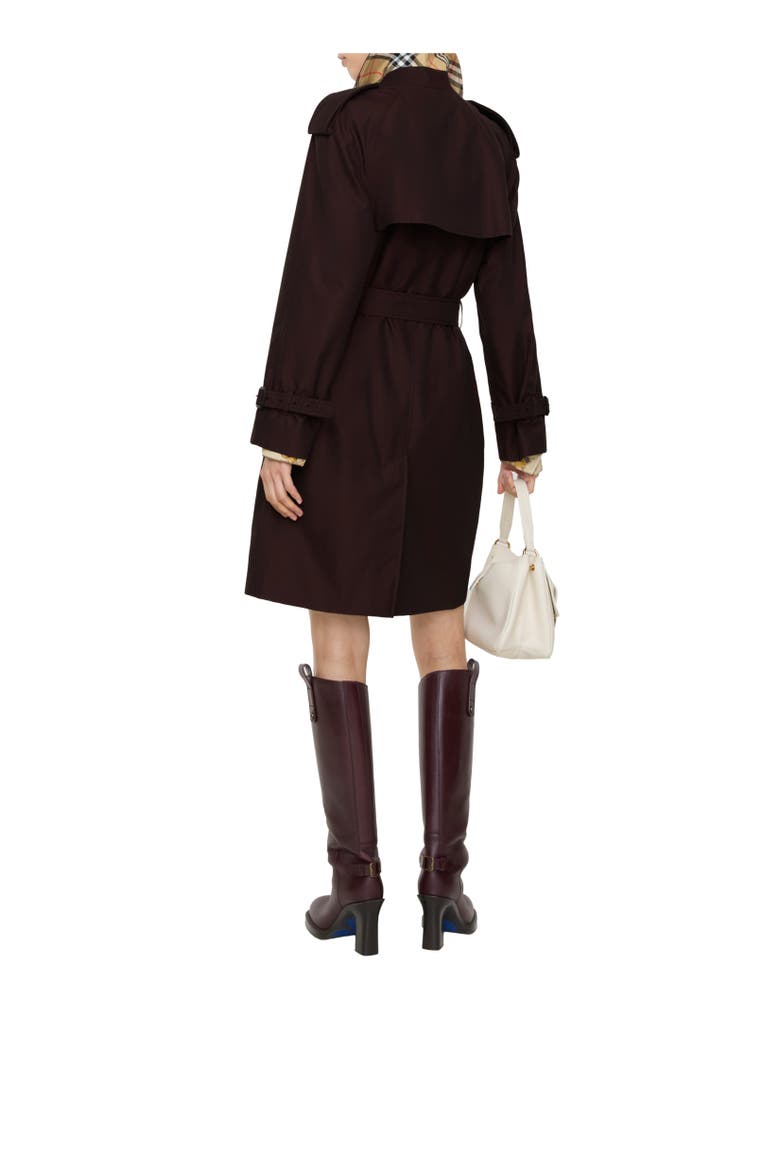 Mid-length Gabardine Castleford Trench Coat, Alternate, color, Mahogany red