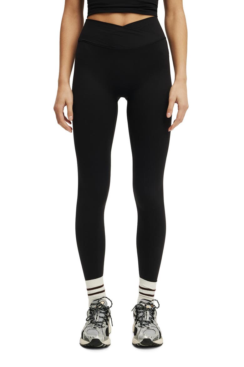 Women's Active Ultra Luxe Cross Front Invisible Scrunch Tight, Main, color, Black