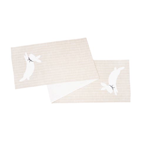 White Bunny Hop Stripe Table Runner 14" x 72"