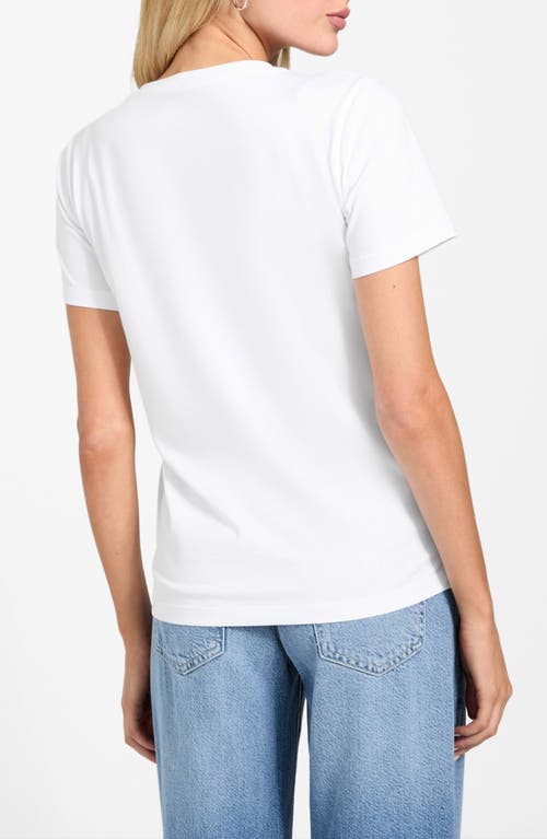 Guess Krystal Triangle Embellished Graphic T-shirt In White
