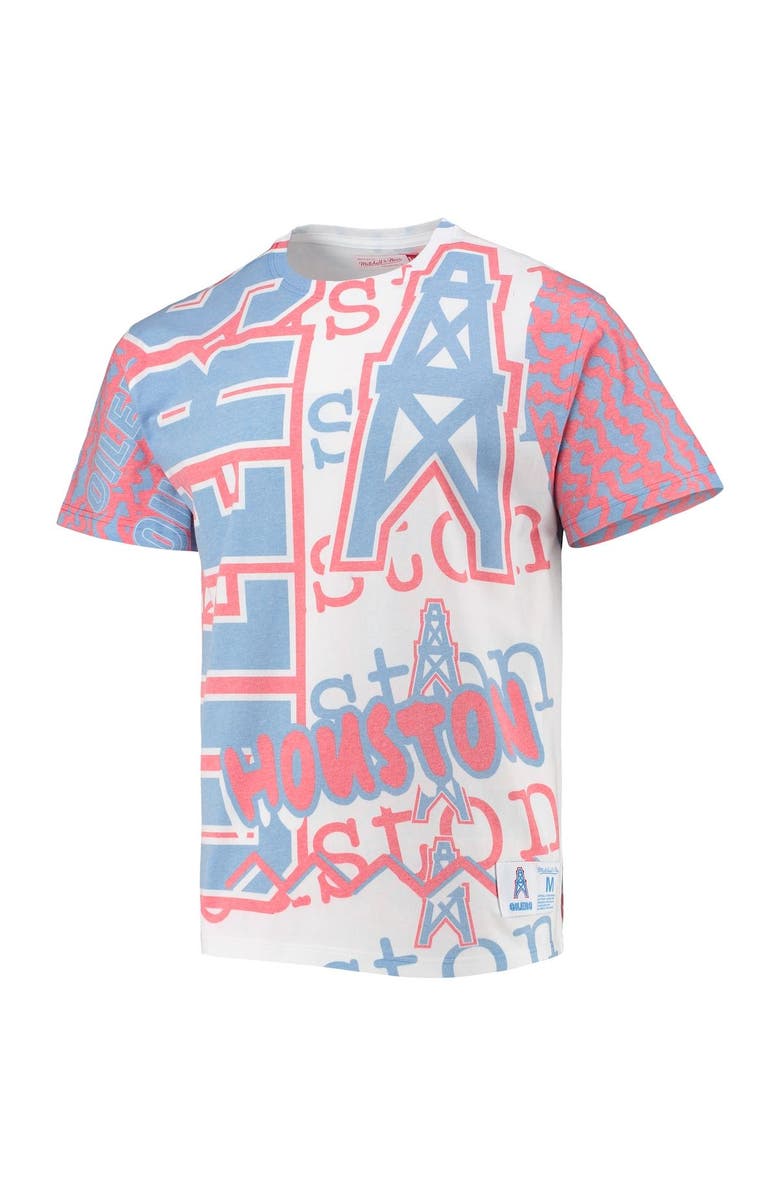 Mitchell & Ness Men's Mitchell & Ness White Houston Oilers Jumbotron 2.0 Sublimated T-Shirt, Alternate, color, White