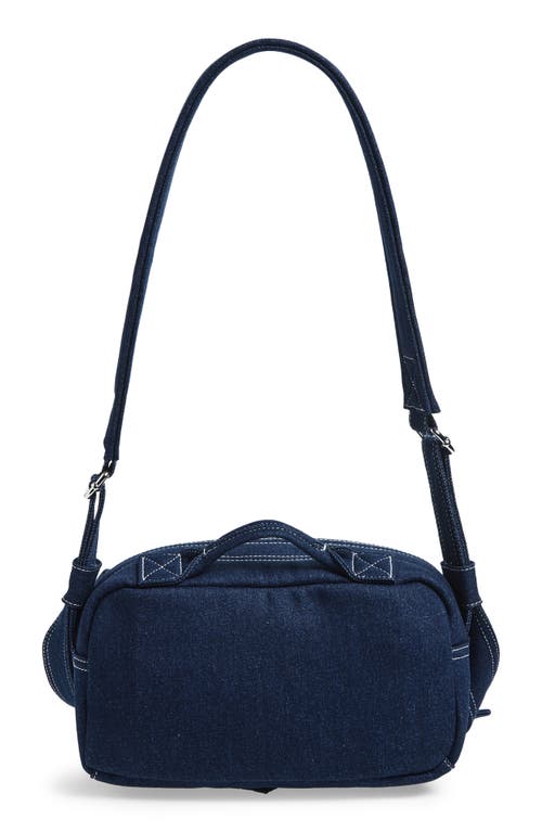 Simone Rocha Classic Bow Denim Crossbody Bag In Purple