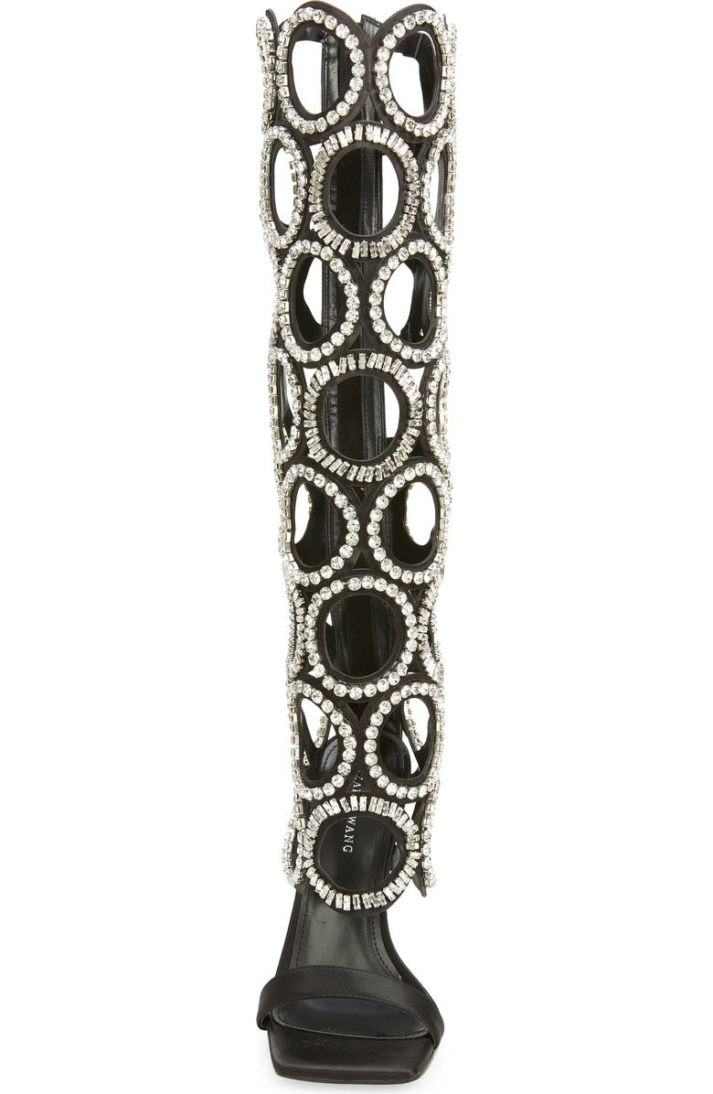 AZALEA WANG Stanton Crystal Beaded Cutout Shaft Boot, Alternate, color,
