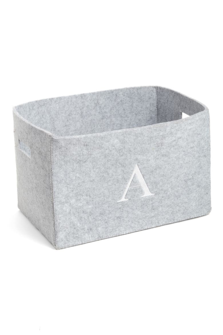 Felt Initial Storage Bin, Main, color, A