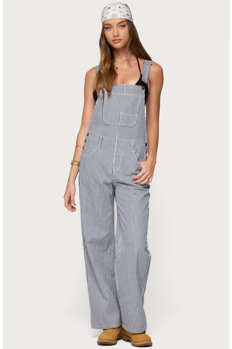 Tamsin Stripe Denim Overalls, Alternate, color, NAVY-AND-WHITE
