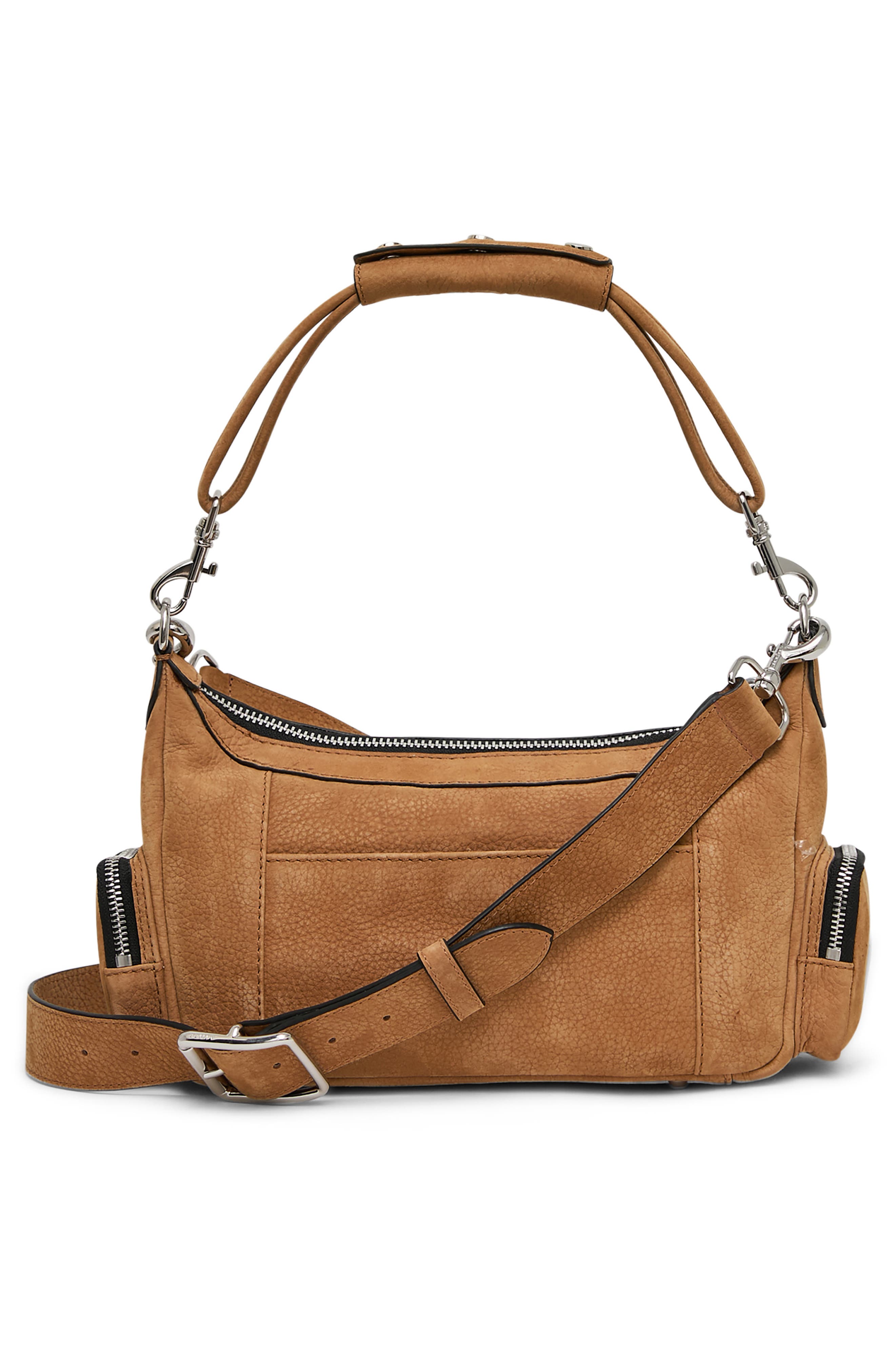 Away We Go Suede Shoulder Bag, Alternate, color, LATTE NUBUCK
