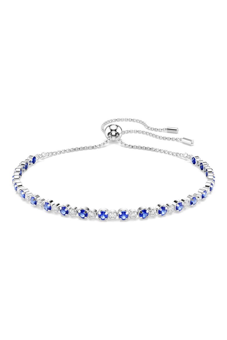 Matrix Slider Tennis Bracelet, Main, color, BLUE/ SILVER