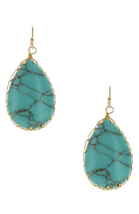 Klara Cabochon Teardrop Earrings
