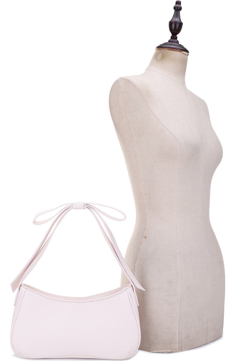 Mali + Lili Marissa Bow Recycled Vegan Leather Shoulder Bag, Alternate, color, Ivory