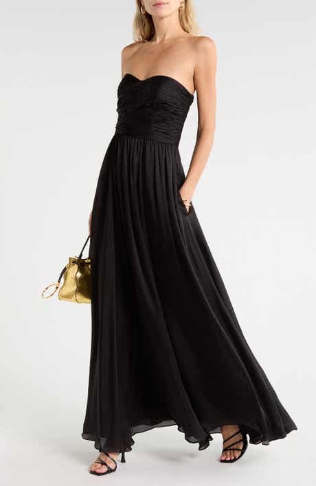 Anastasia Strapless Silk Maxi Dress