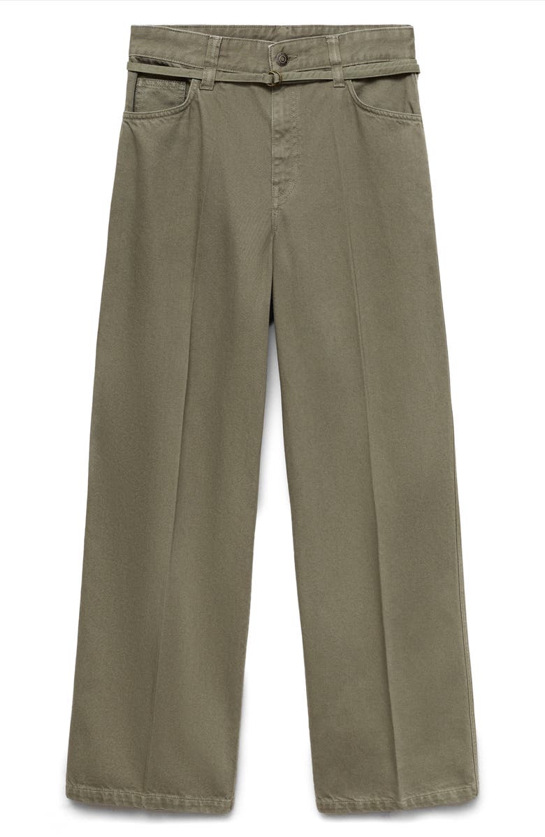 MANGO Belt Wide Leg Jeans, Alternate, color,