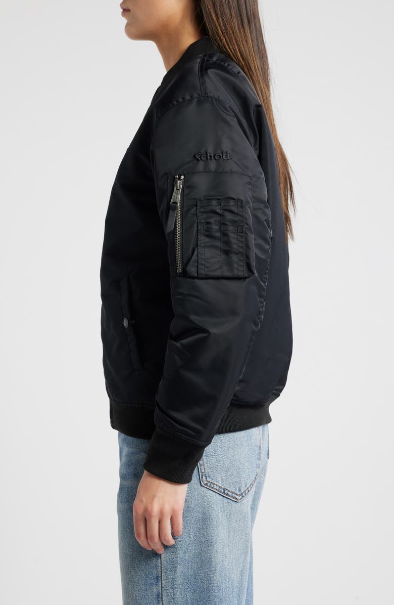 Schott NYC Nylon MA-1 Flight Jacket, Alternate, color, Black