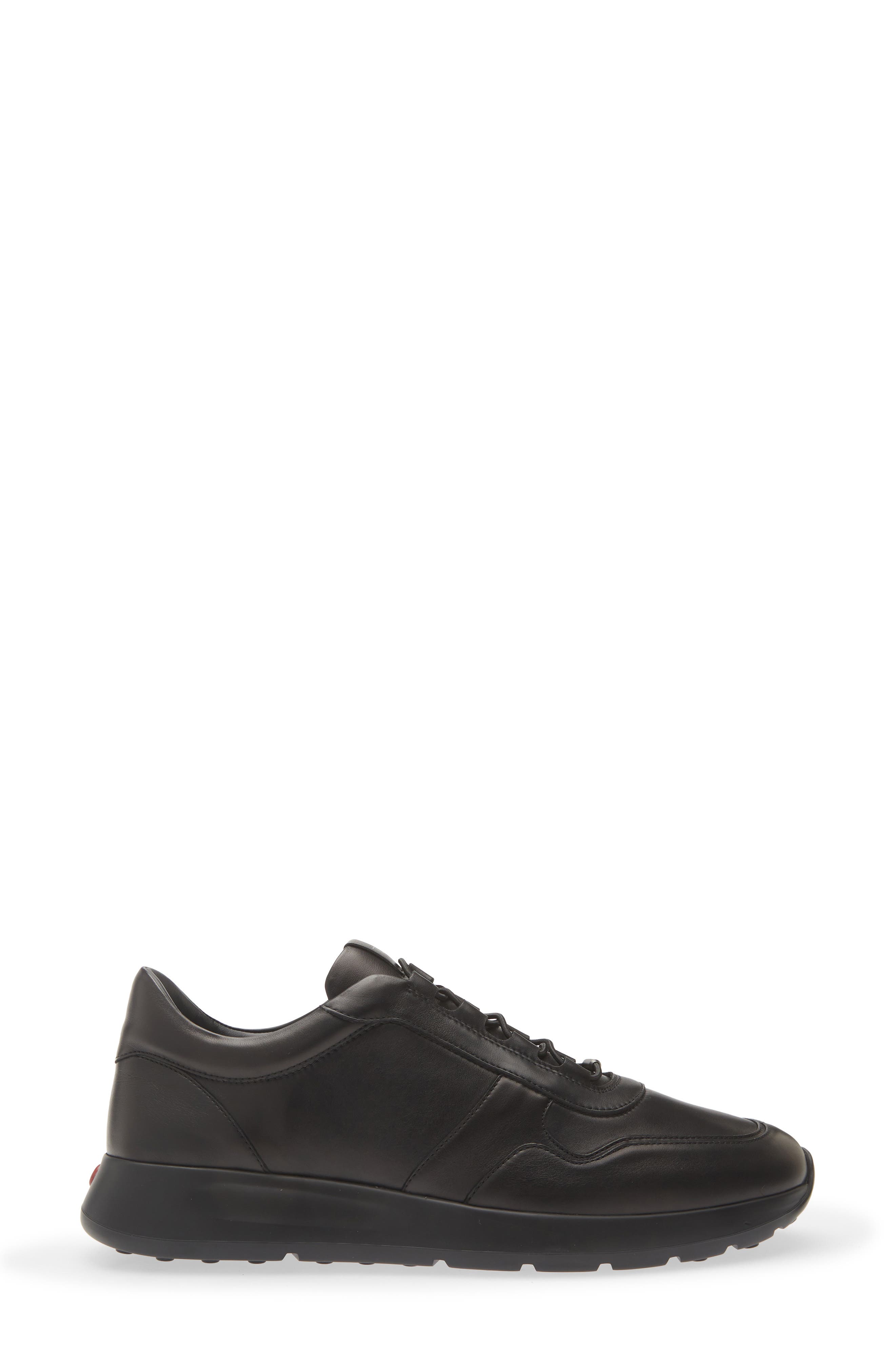 Leather Sneaker, Alternate, color, NERO