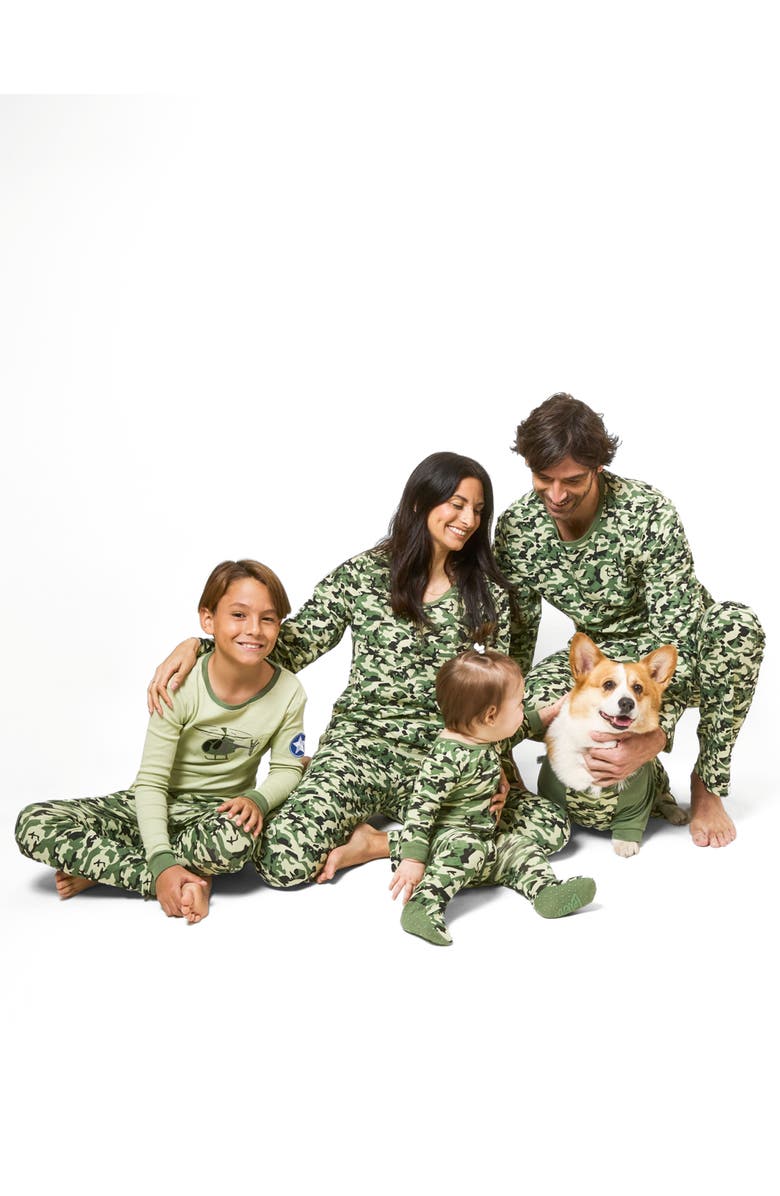 Leveret Kids Footed Cotton Matching Family Pajamas, Whimsy
Fantasy Prints, Alternate, color, Camouflage