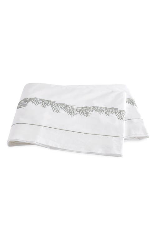 Matouk Atoll 520 Thread Count Cotton Percale Flat Sheet In White