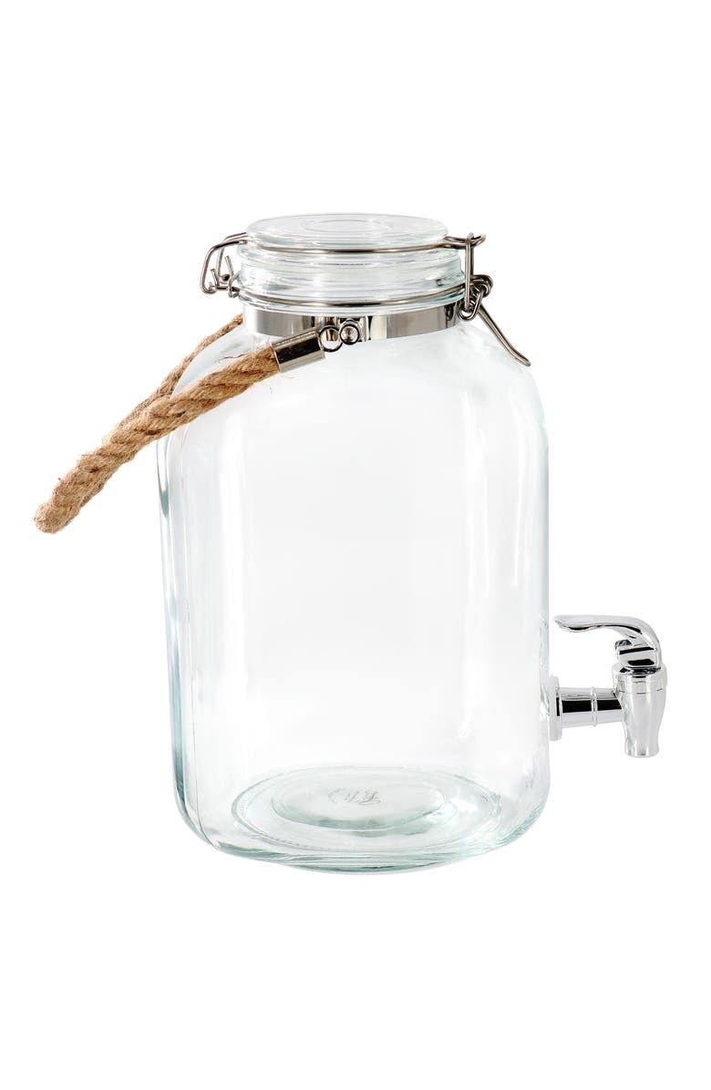 Gibson Home Ferris 1.3 Gallon Glass Beverage Dispenser with Rope Handle, Alternate, color, Clear