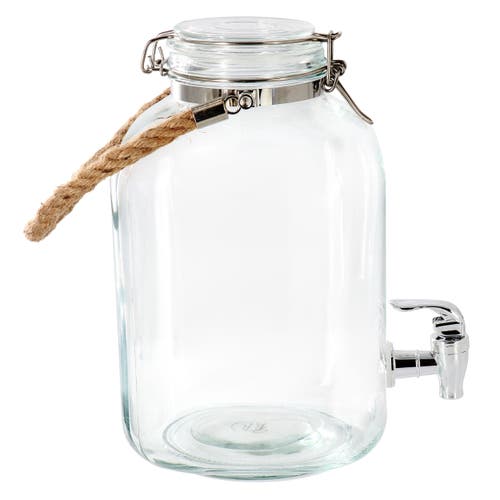 Gibson Home Ferris 1.3 Gallon Glass Beverage Dispenser With Rope Handle In Transparent