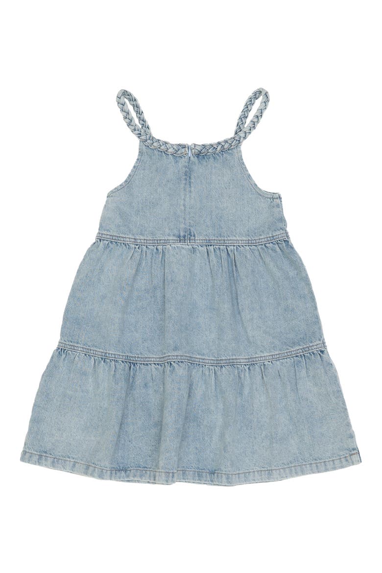 Tiered Denim Dress, Alternate, color, BLEACH WASH