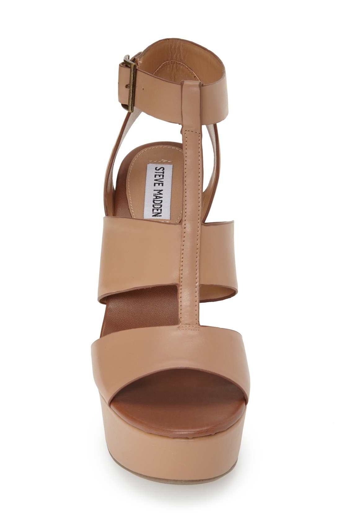 'Keenia' Wedge Sandal, Alternate, color, NATURAL LEATHER