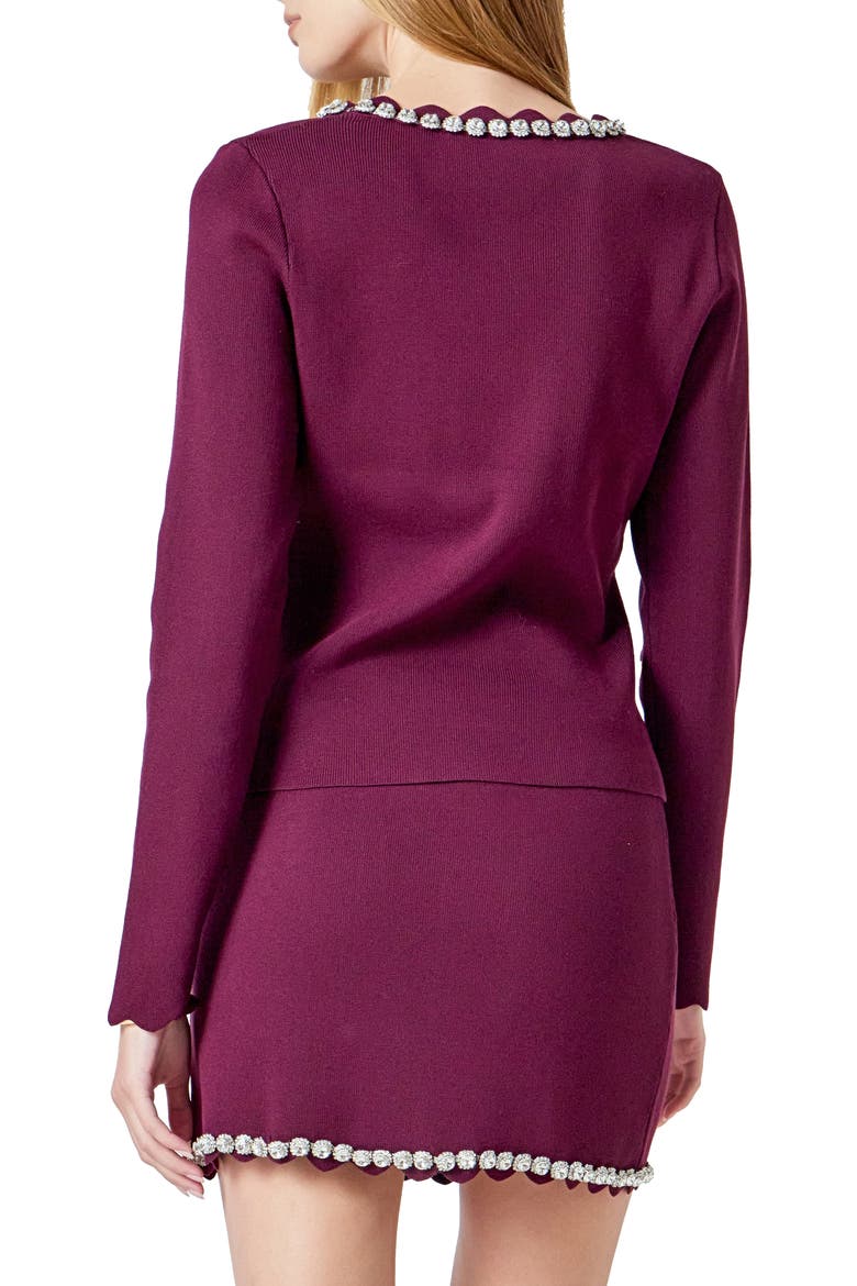 Jewel Neck Knit Top, Alternate, color, DARK VIOLET