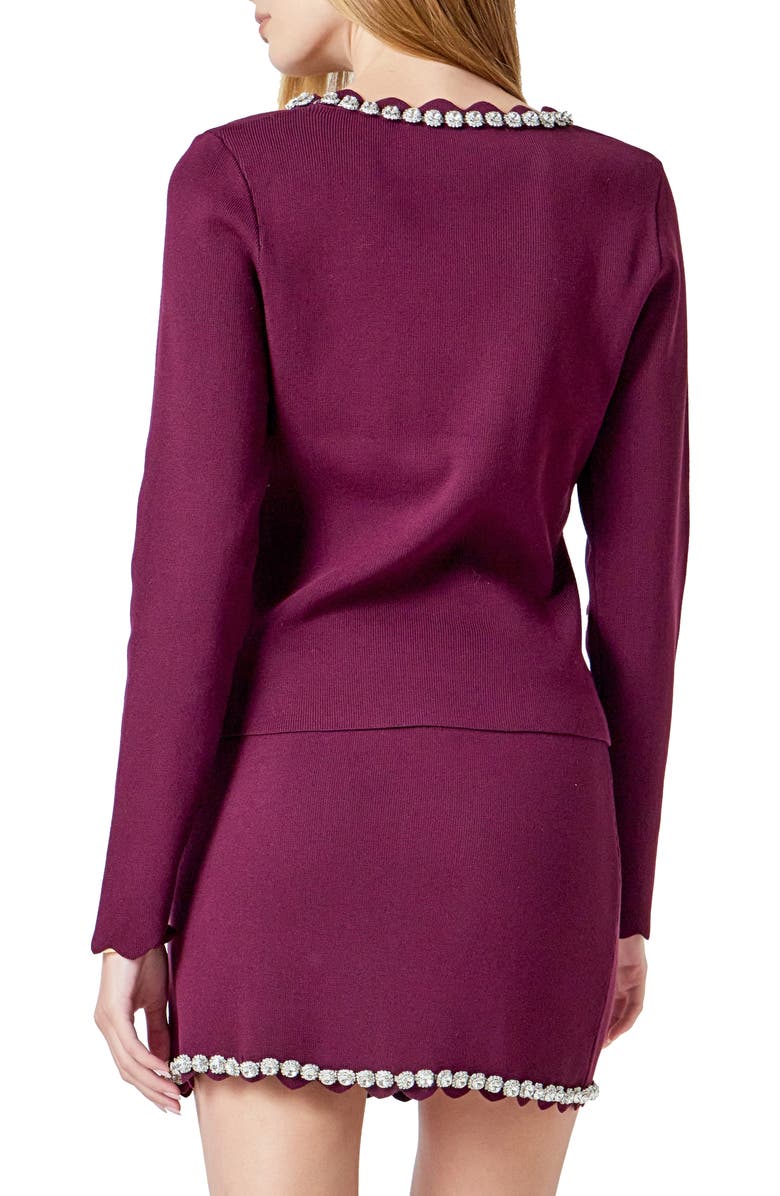 Endless Rose Jewel Neck Knit Top, Alternate, color, Dark Violet