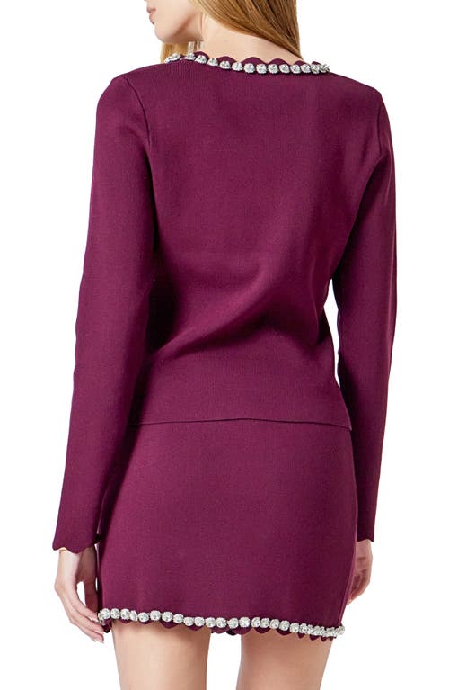 Endless Rose Jewel Neck Knit Top In Purple