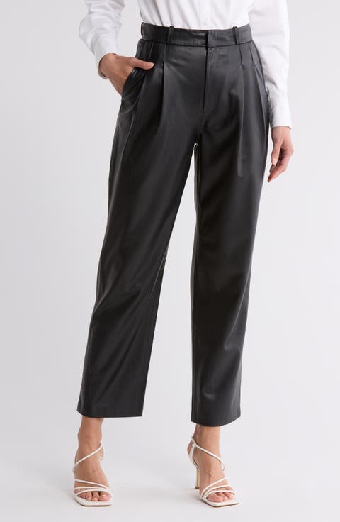 Kate Pleated Front Faux Leather Pants