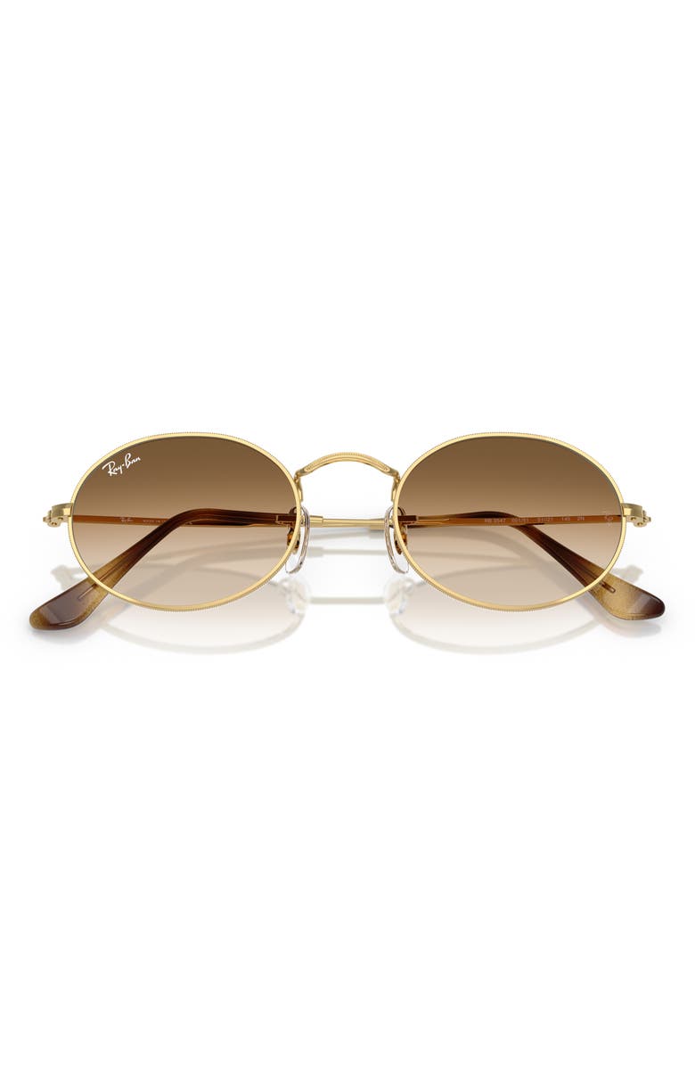 Ray-Ban 51mm Gradient Oval Sunglasses, Alternate, color, Gold Flash
