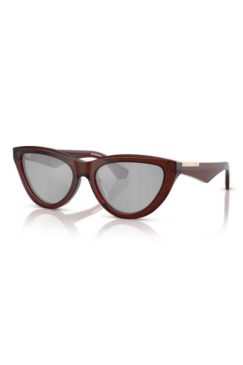55mm Cat Eye Sunglasses, Alternate, color, BROWN
